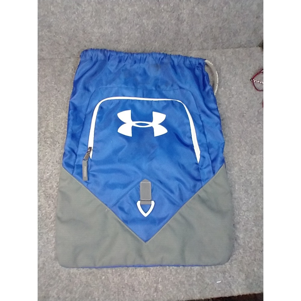 Under Armour Drawstring Sackpack Royal Blue‎ Grey Cinch Bag Backpack Gym Sport